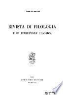 Rivista di filologia e di istruzione classica