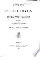 Rivista di filologia e di istruzione classica