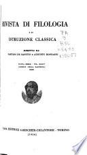 Rivista di filologia e di istruzione classica