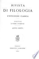 Rivista di filologia e di istruzione classica