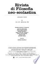 Rivista di filosofia neo-scolastica