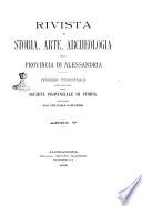 Rivista di storia, arte, archeologia della provincia di Alessandria periodico semestrale della commissione municipale di Alessandria
