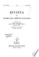 Rivista di storia del diritto italiano
