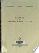 Rivista di storia del diritto italiano