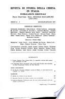 Rivista di storia della chiesa in Italia