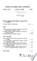 Rivista Di Storia Della Filosofia