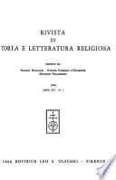 Rivista di storia e letteratura religiosa