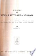 Rivista di storia e letteratura religiosa