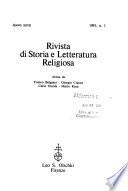 Rivista di storia e letteratura religiosa