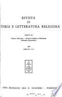 Rivista di storia e letteratura religiosa