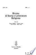 Rivista di storia e letteratura religiosa