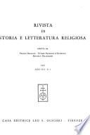 Rivista di storia e letteratura religiosa