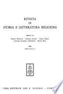 Rivista di storia e letteratura religiosa