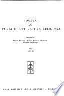 Rivista di storia e letteratura religiosa