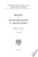 Rivista di studi bizantini e neoellenici