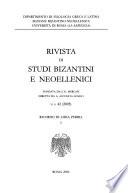 Rivista di studi bizantini e neoellenici