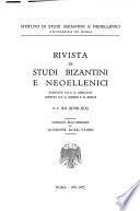 Rivista di studi bizantini e neoellenici