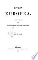 Rivista europea nuova serie del Ricoglitore italiano e straniero