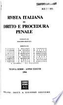 Rivista italiana di diritto e procedura penale