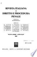 Rivista italiana di diritto e procedura penale