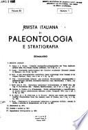 Rivista Italiana Di Paleontologia E Stratigrafia