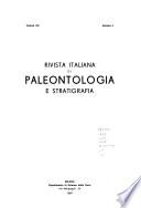 Rivista Italiana Di Paleontologia E Stratigrafia