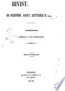 Rivista italiana di scienze lettere arti e teatri