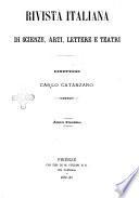 Rivista italiana di scienze lettere arti e teatri