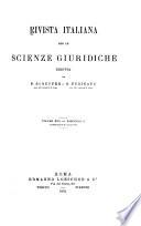 Rivista italiana per le scienze giuridiche ...