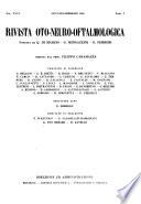 Rivista oto-neuro-oftalmologica ... periodico bimestrale della Società italiana oto-neuro-oftalmologica