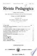Rivista pedagogica pubblicazione mensile dell'Associazione nazionale per gli studi pedagogici