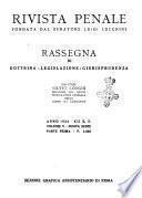 Rivista penale rassegna di dottrina, legislazione, giurisprudenza