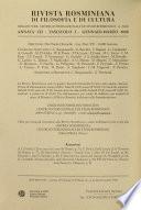 Rivista rosminiana di filosofia e di cultura