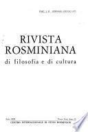 Rivista rosminiana di filosofia e di cultura