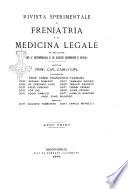 Rivista sperimentale di freniatria e di medicina legale in relazione con l'antropologia e le scienze giuridiche e sociali