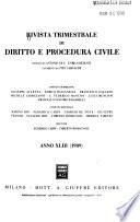 Rivista trimestrale di diritto e procedura civile