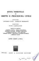 Rivista trimestrale di diritto e procedura civile