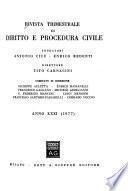 Rivista trimestrale di diritto e procedura civile