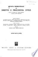 Rivista trimestrale di diritto e procedura civile