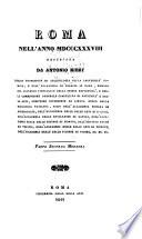 Roma nell'anno MDCCCXXXVIII [i.e. Milleotto-cento-trentotto]