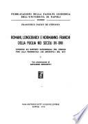 Romani, longobardi e normanno-franchi della Puglia nei secoli XV-XVII