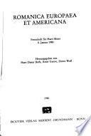 Romanica Europaea et Americana