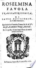 ROSELMINA FAVOLA TRAGISATIRICOMICA