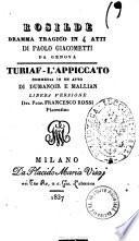 Rosilde dramma tragico in 4 atti di Paolo Giacometti