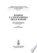 Rosmini e l'enciclopedia delle scienze