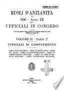 Ruoli d'anzianita pel ... degli ufficiali in congedo