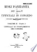Ruoli d'anzianita pel ... degli ufficiali in congedo