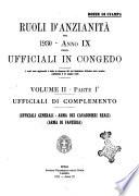 Ruoli d'anzianita pel ... degli ufficiali in congedo