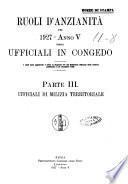 Ruoli d'anzianita pel ... degli ufficiali in congedo