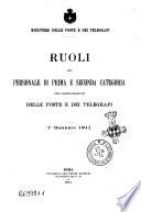 Ruoli del personale di prima e seconda categoria dell'amministrazione delle poste e dei telegrafi